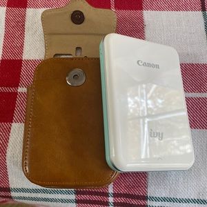 Cannon Ivy teal green printer portable sticker with case (comes with cable)